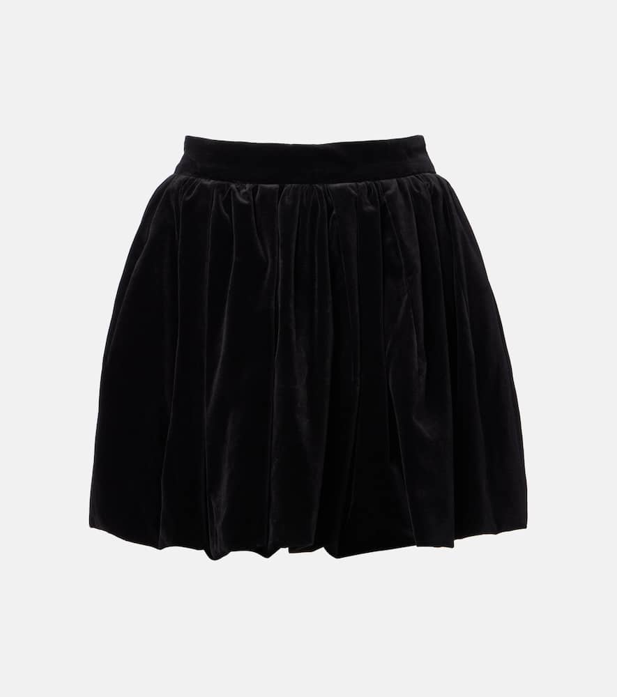 Cotton velvet miniskirt