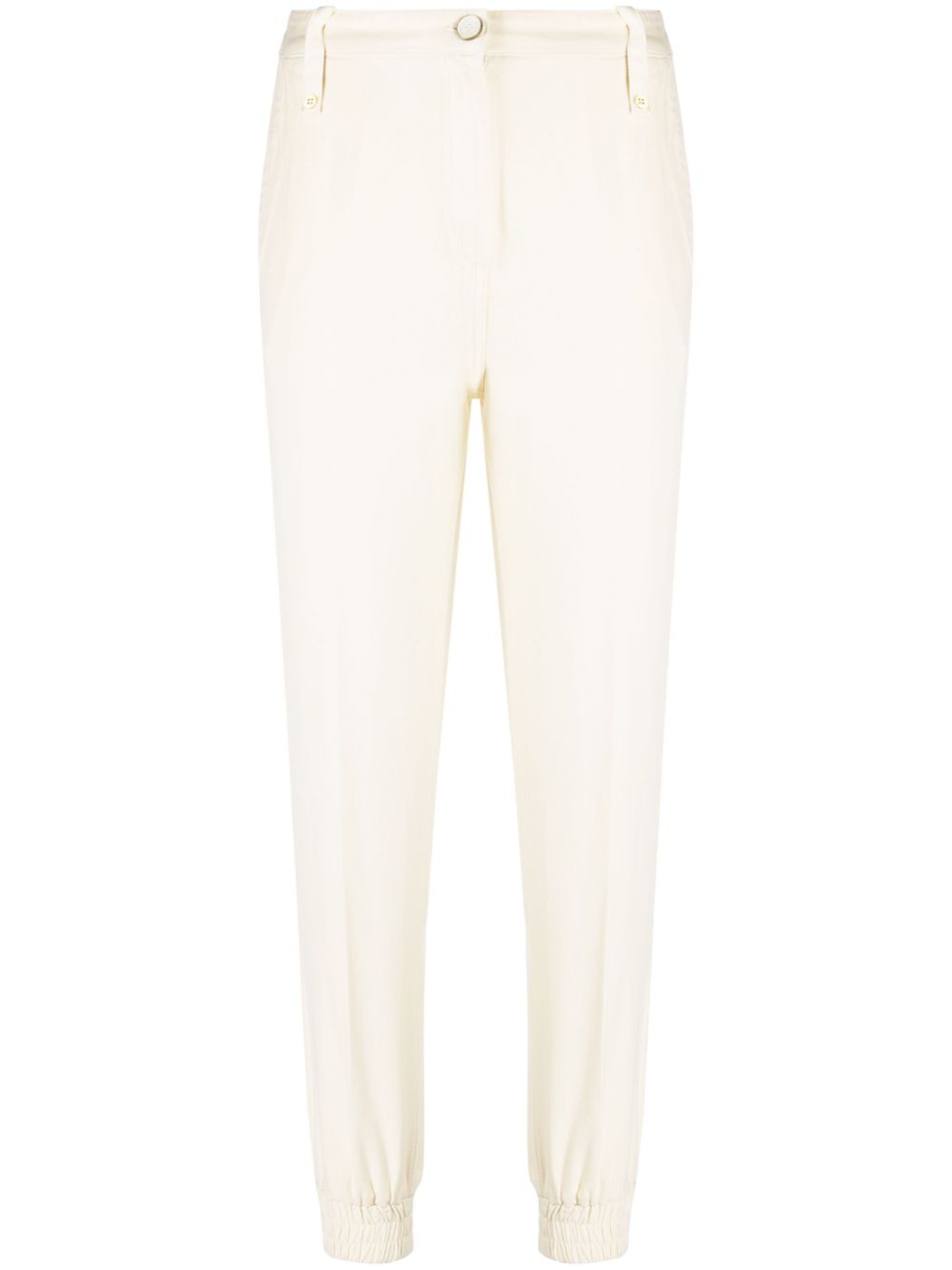Elasticated-cuff tapered trousers - Neutrals