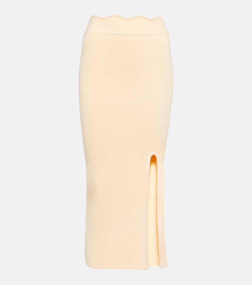 Galvan Delia scalloped midi skirt