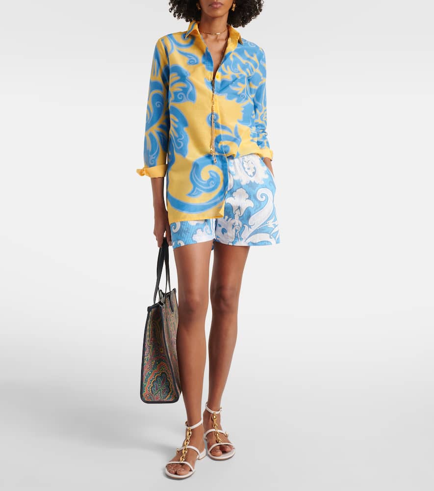 Printed cotton and silk shirt