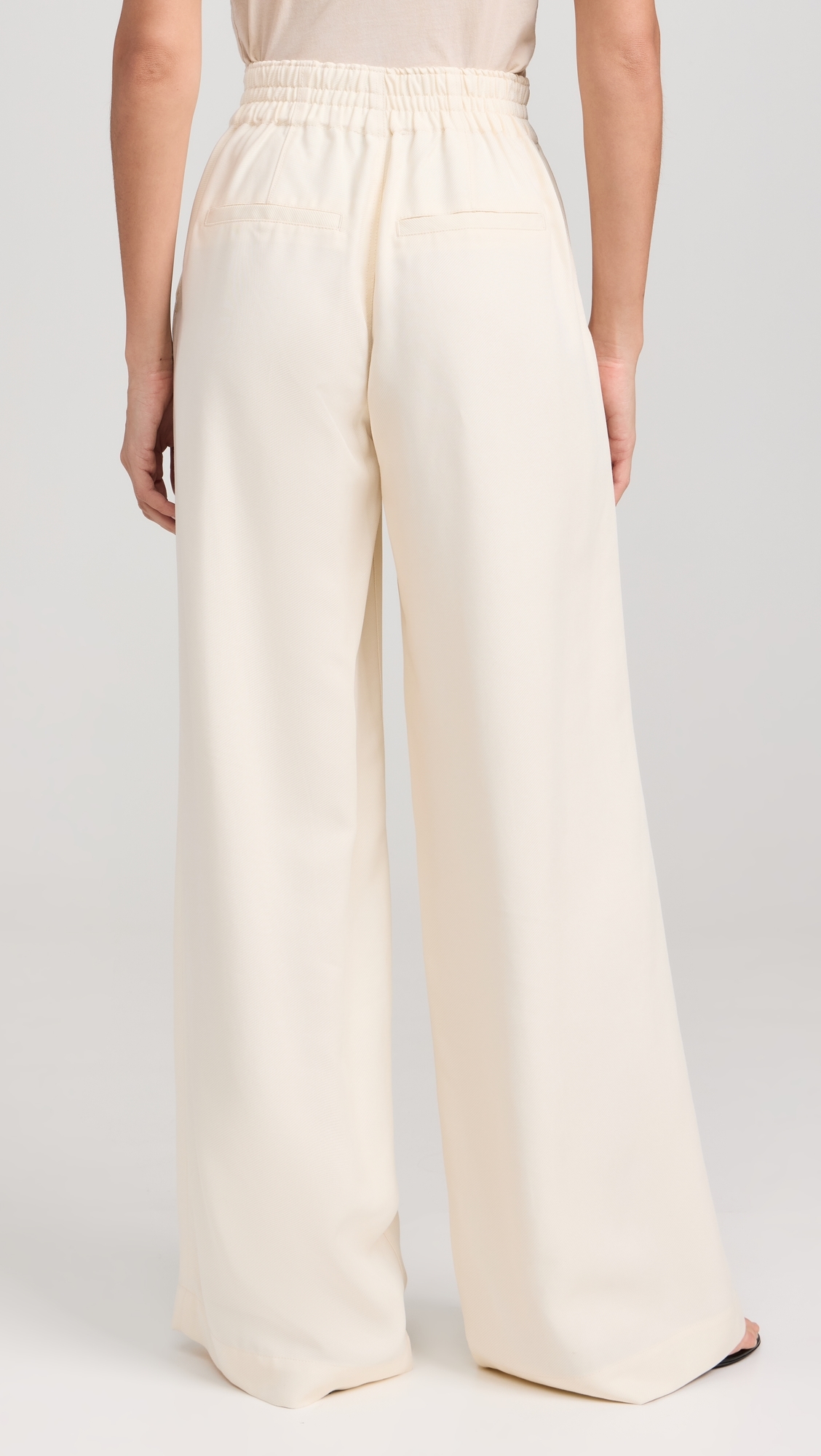 Harper Pants with Elastic Waistband Soft Vanilla