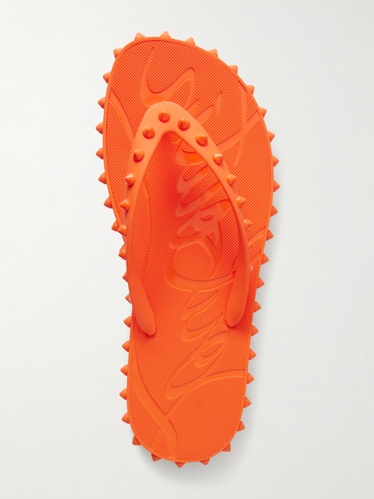 Super Loubi Studded Rubber Flip Flops - Orange