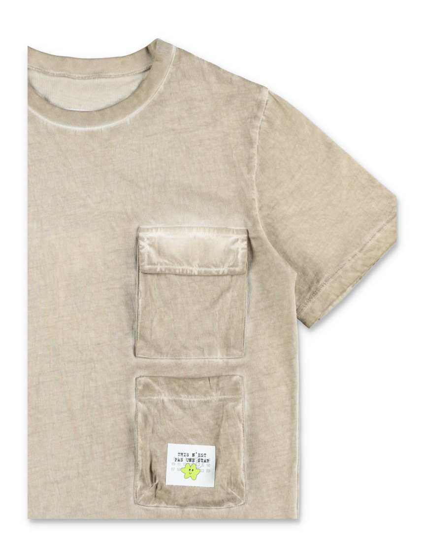 Girls Beige Cotton T-Shirt