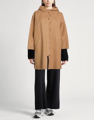 Woman Overcoat & Trench Coat Camel Size 10 Virgin Wool, Polyester