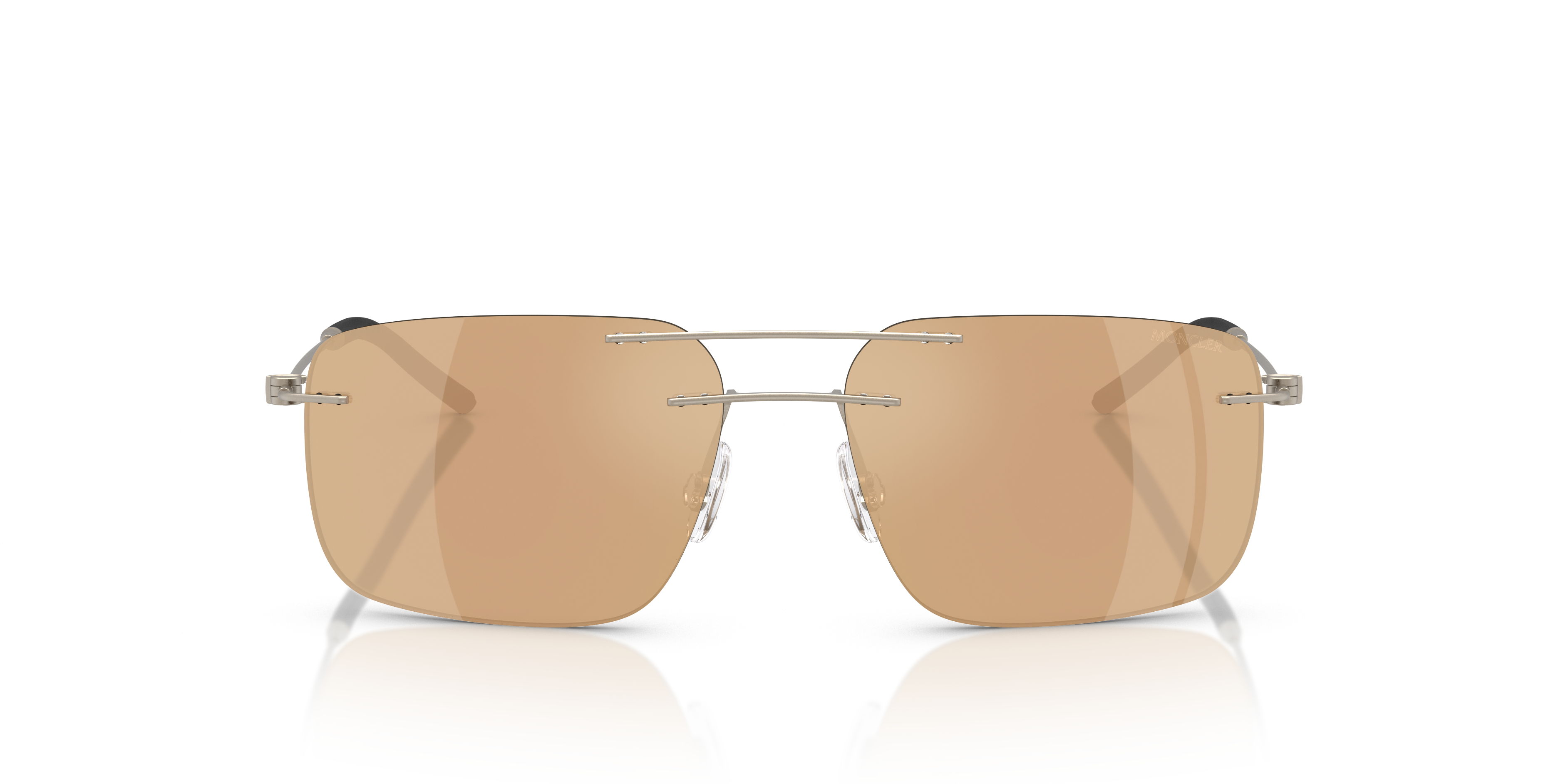 Moncler Unisex Moncler ME4003 DOPPLER 10037J Sunglasses Steel Bronze Brown Squared Mirror