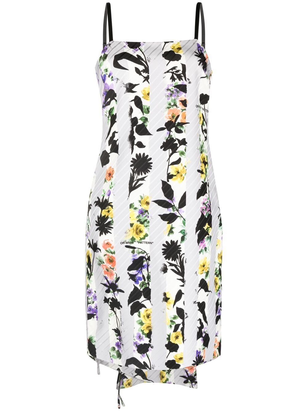 Floral-print tie detail dress