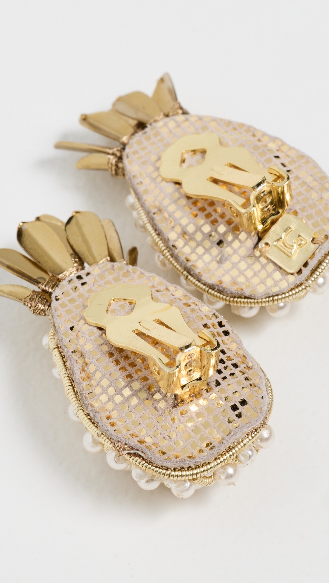 Deepa Gurnani Pineapple Earrings Gold One Size