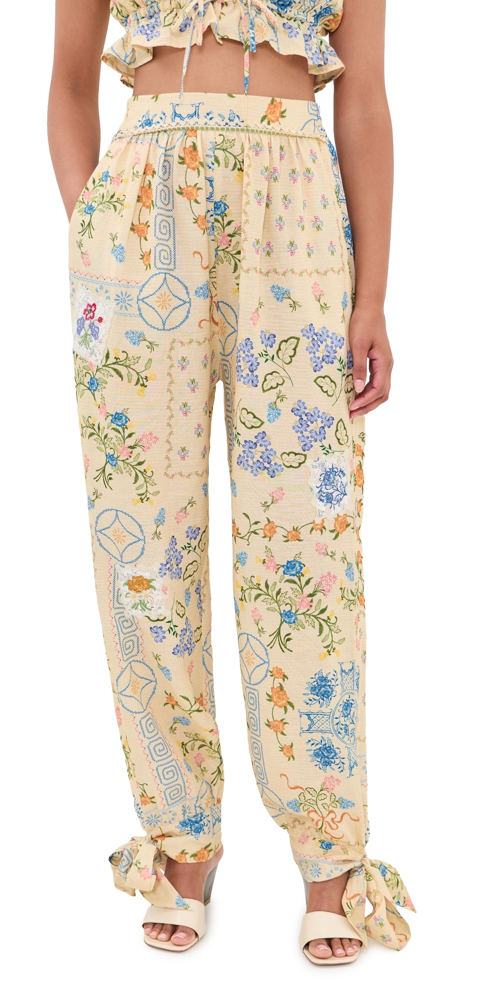 Zaida Embroidered Pants Multicolor