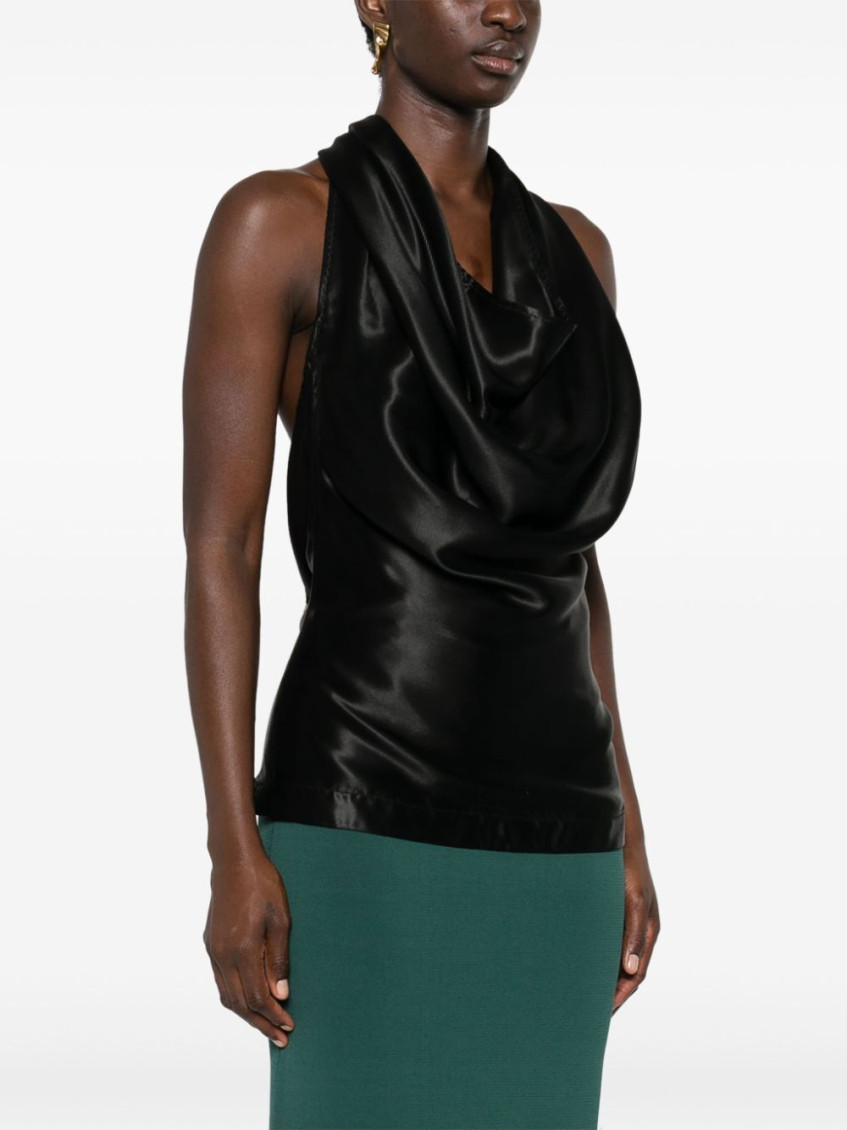 Black Viscose Blend Top