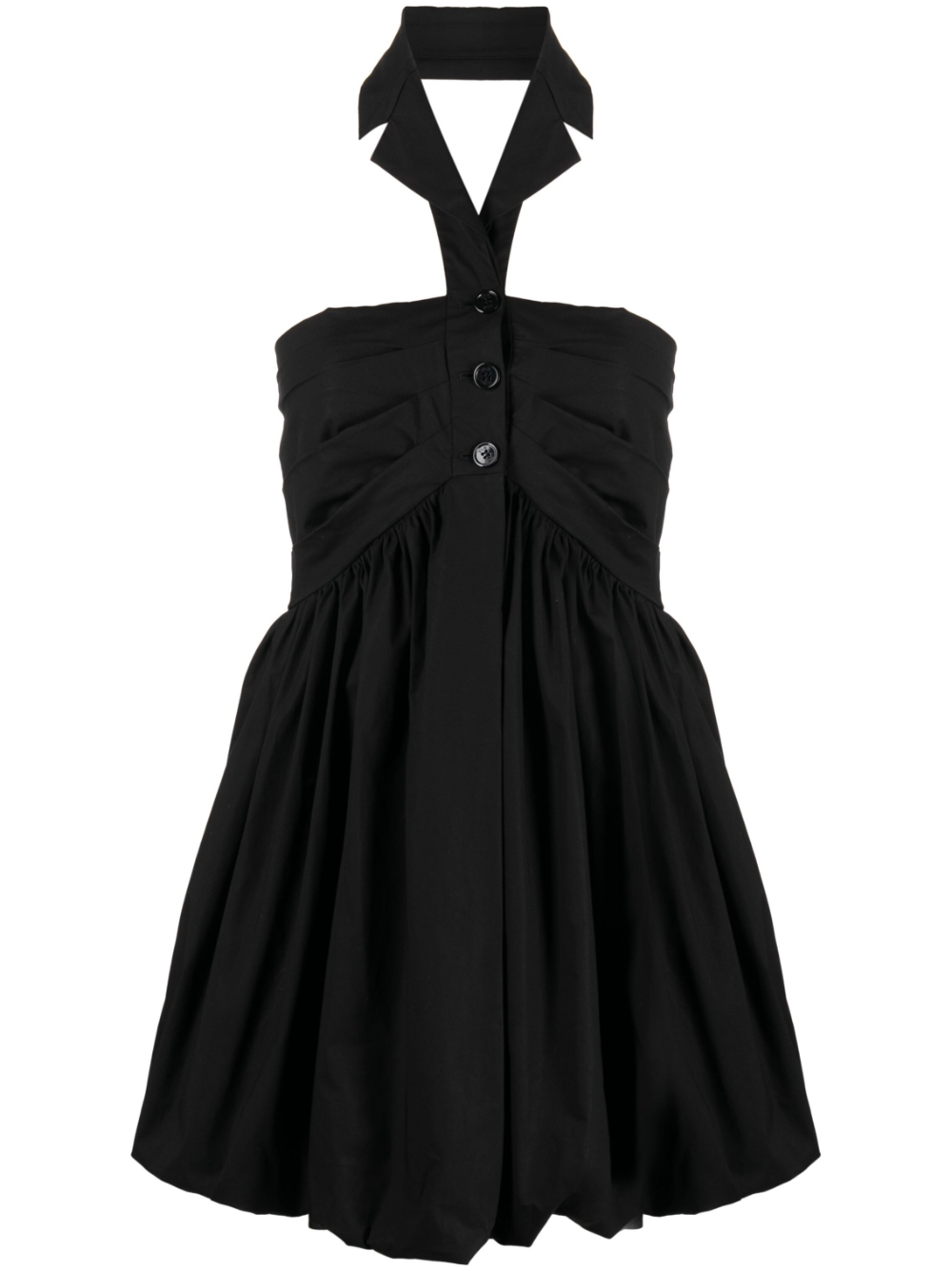Sleeveless shirt minidress - Black
