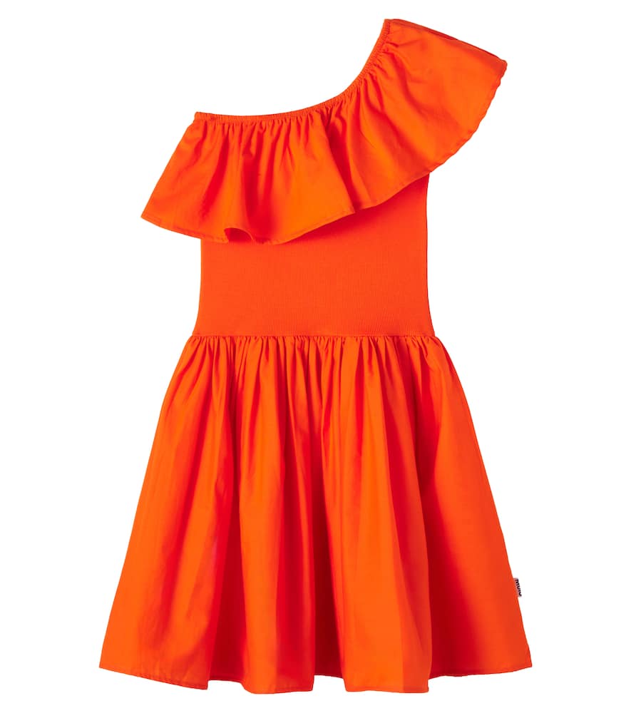 Chloey one-shoulder cotton-blend dress