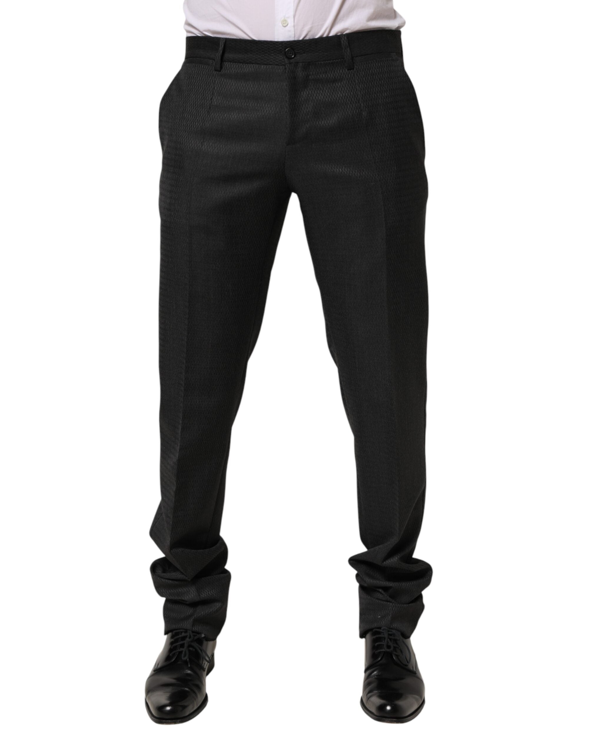 Wool Formal Dress Trousers — Black