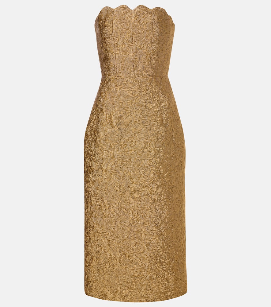 Marcella floral brocade midi dress