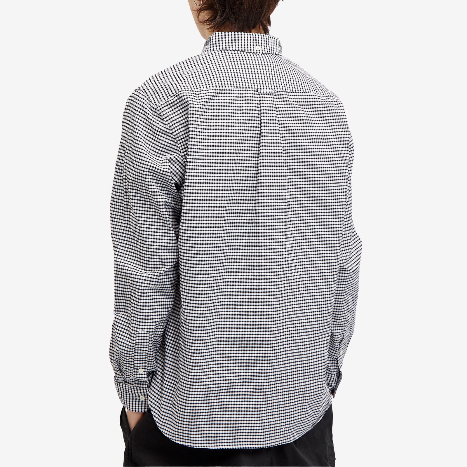 Men's Button Down Gingham Oxford Shirt in Black