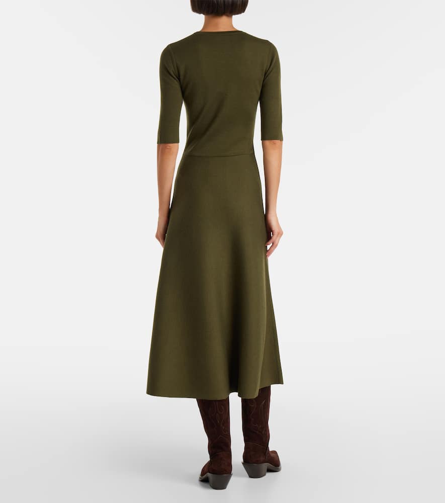 Wool, cashmere, and silk midi dress