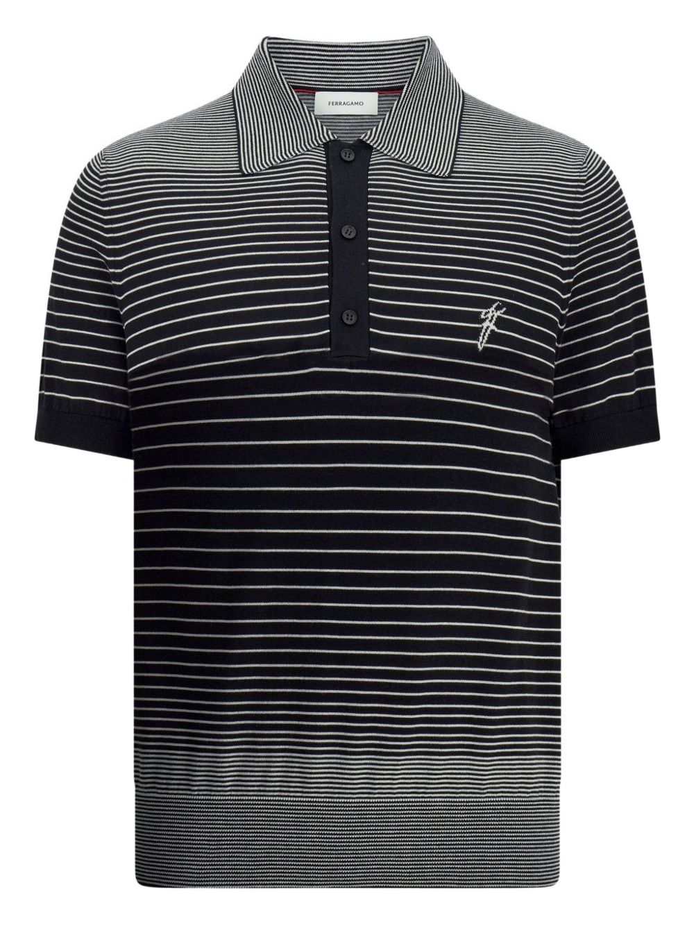Striped polo shirt - Black
