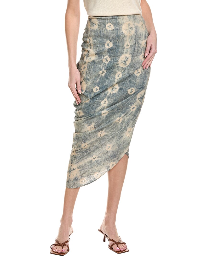 Noor Linen-Blend Midi Skirt