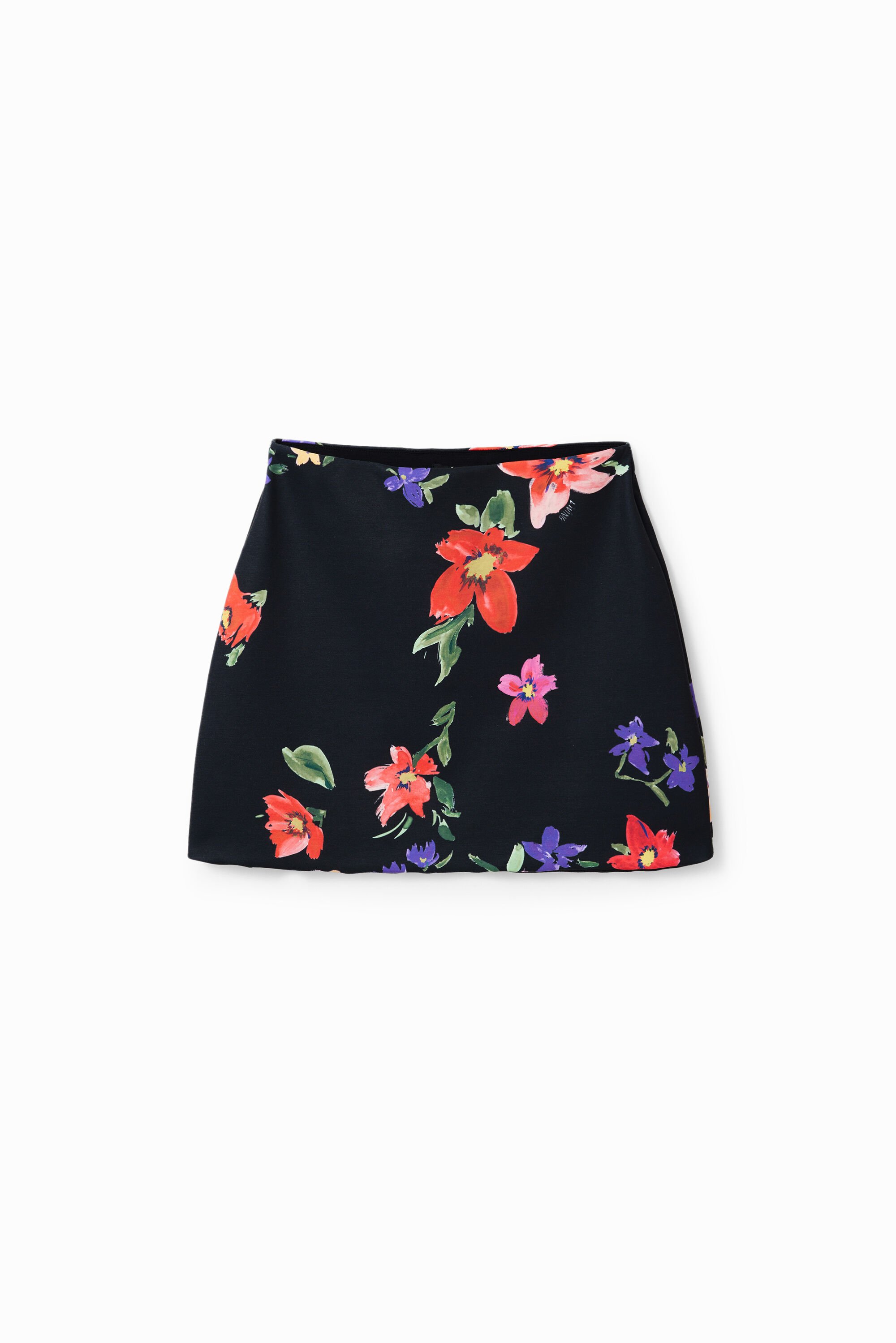 Floral stretch mini skirt