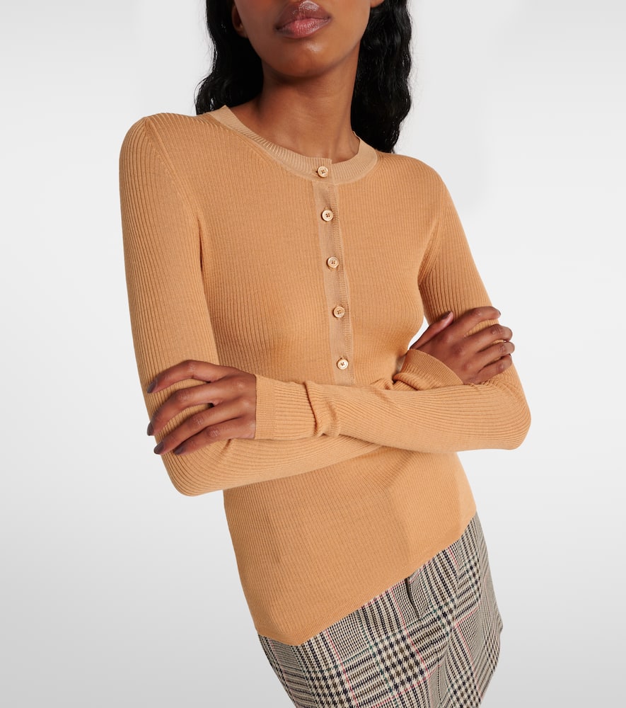 Chloé Ribbed-knit wool Henley shirt