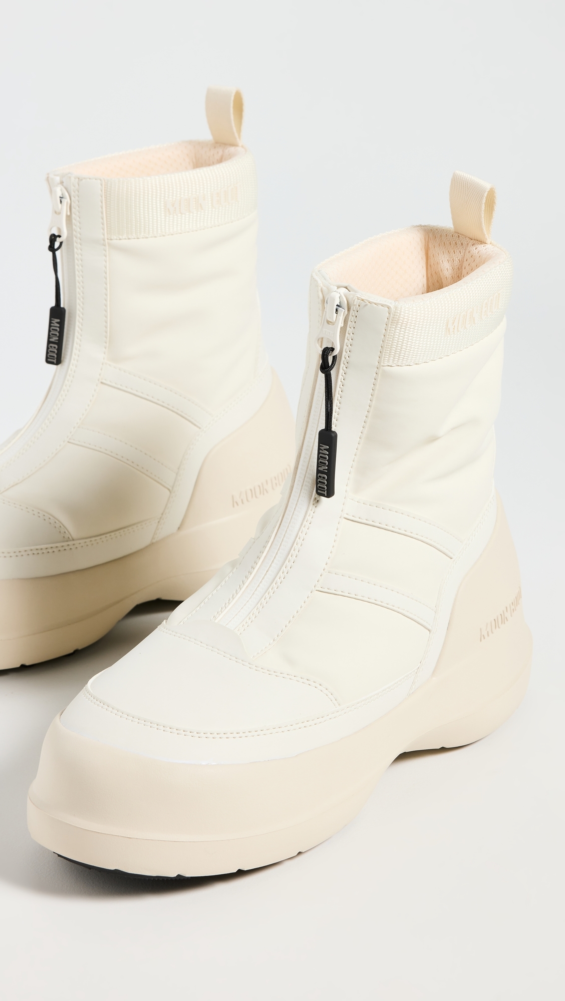 Luna Zip Boots Cream