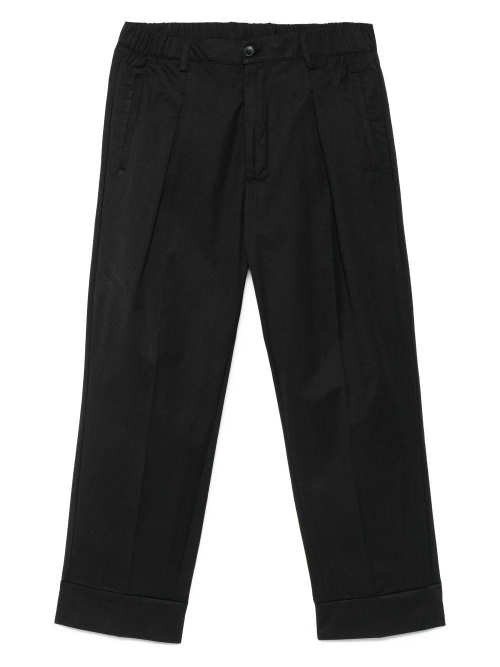 Pleated turn-up trousers - Black