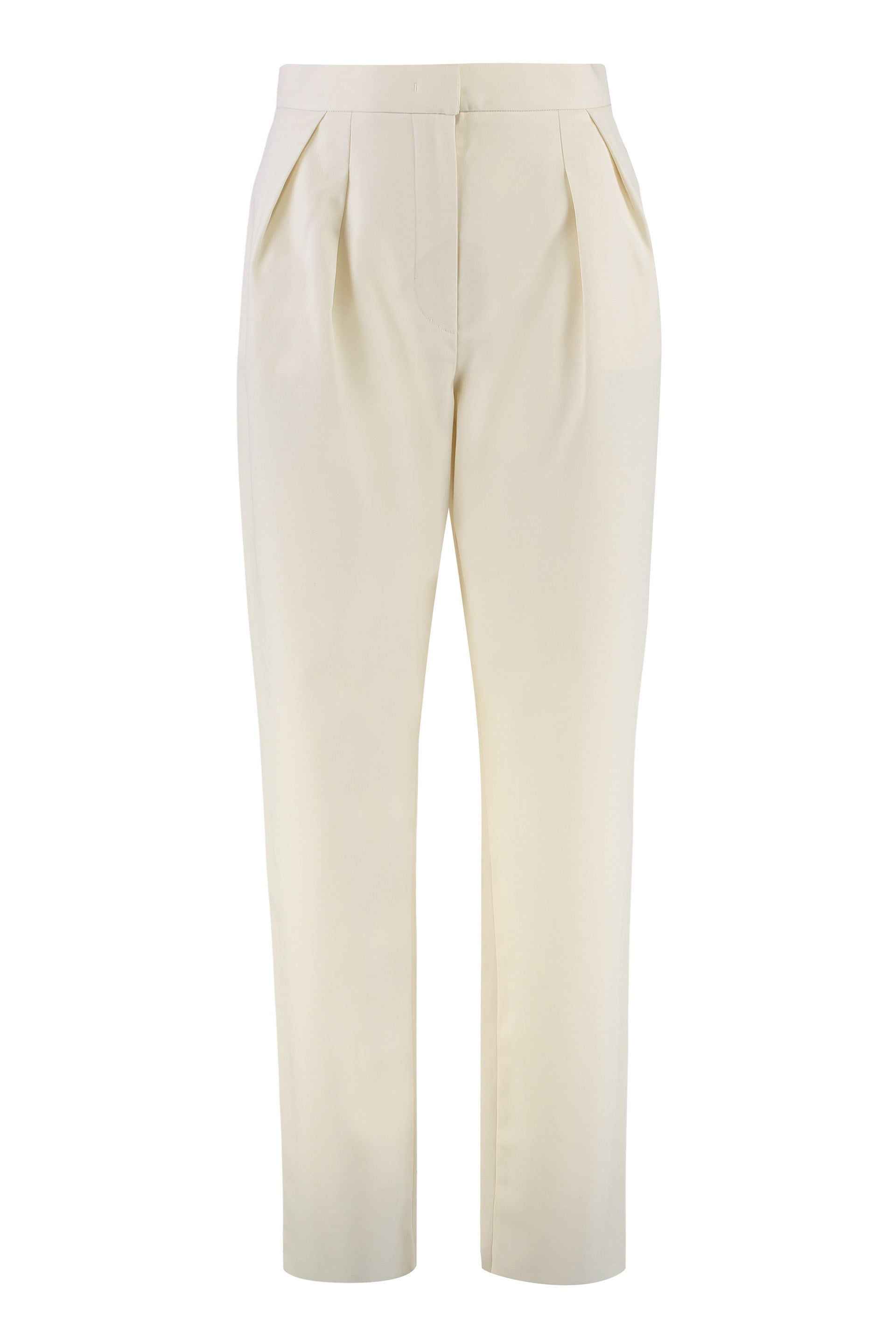 Carrot-Fit Cotton Trousers — White