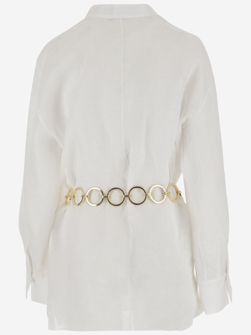 Linen Dress With Rings Belt