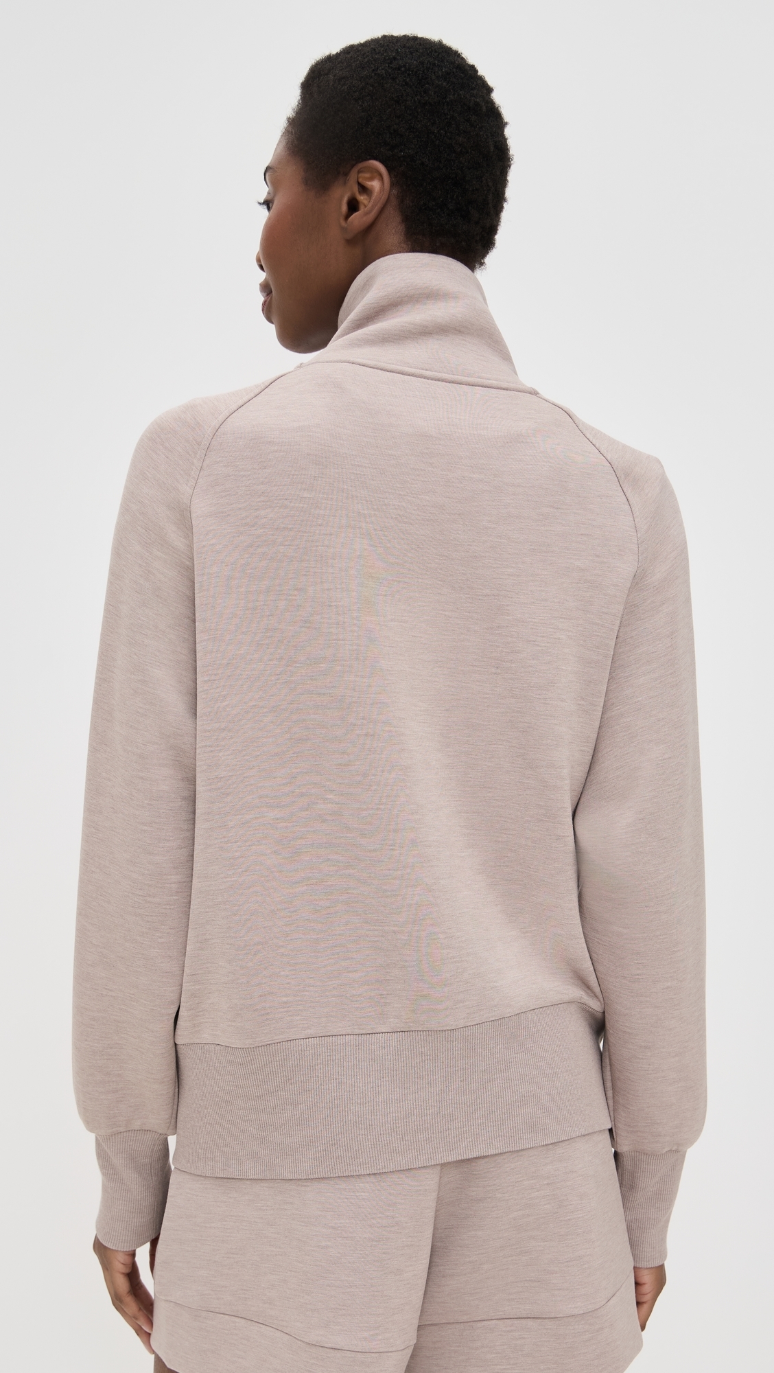 Roxbury Zip Through Sweatshirt Taupe Marl