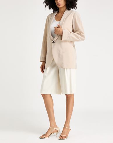 Woman Blazer Beige Size 4 Polyester, Cotton