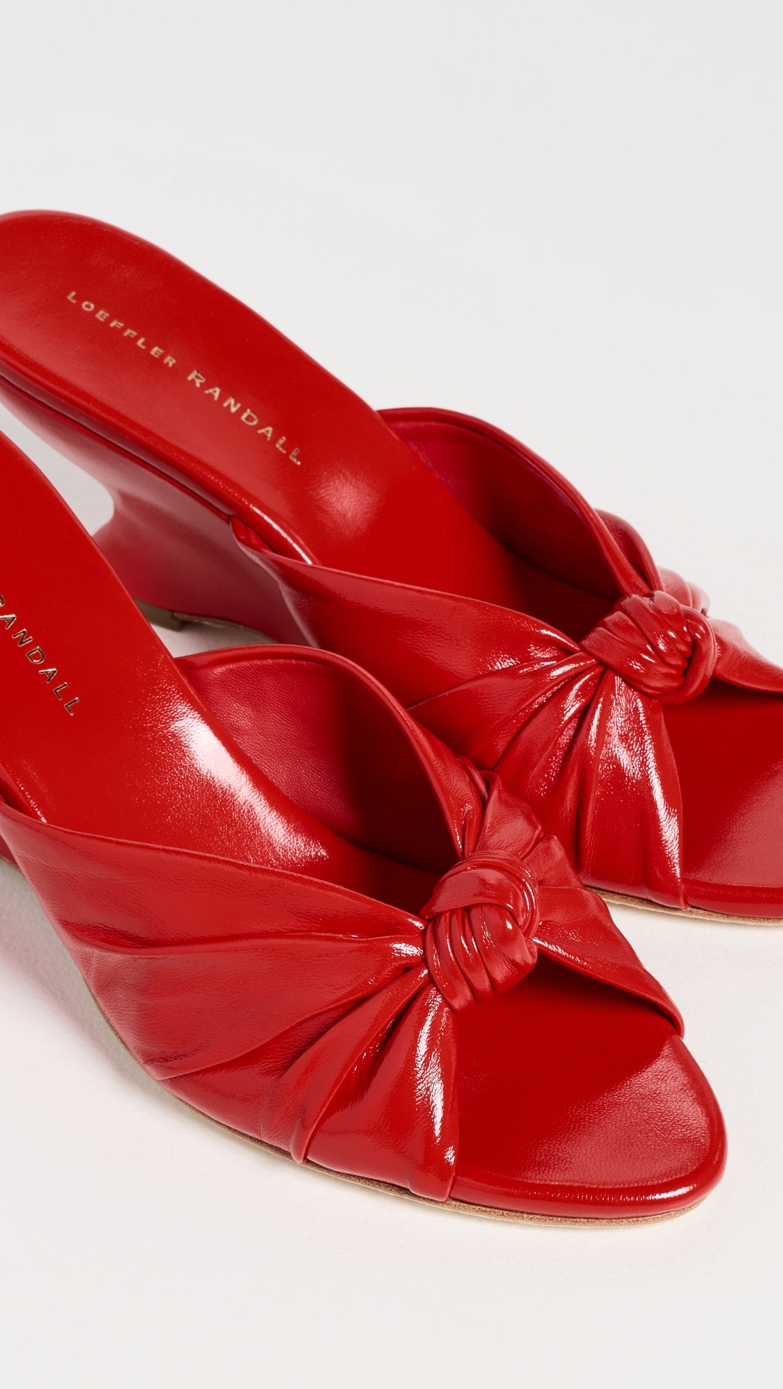 Marsy Angled Wedge Sandals Red