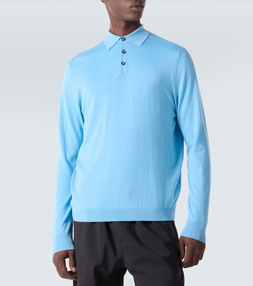 Virgin wool polo sweater
