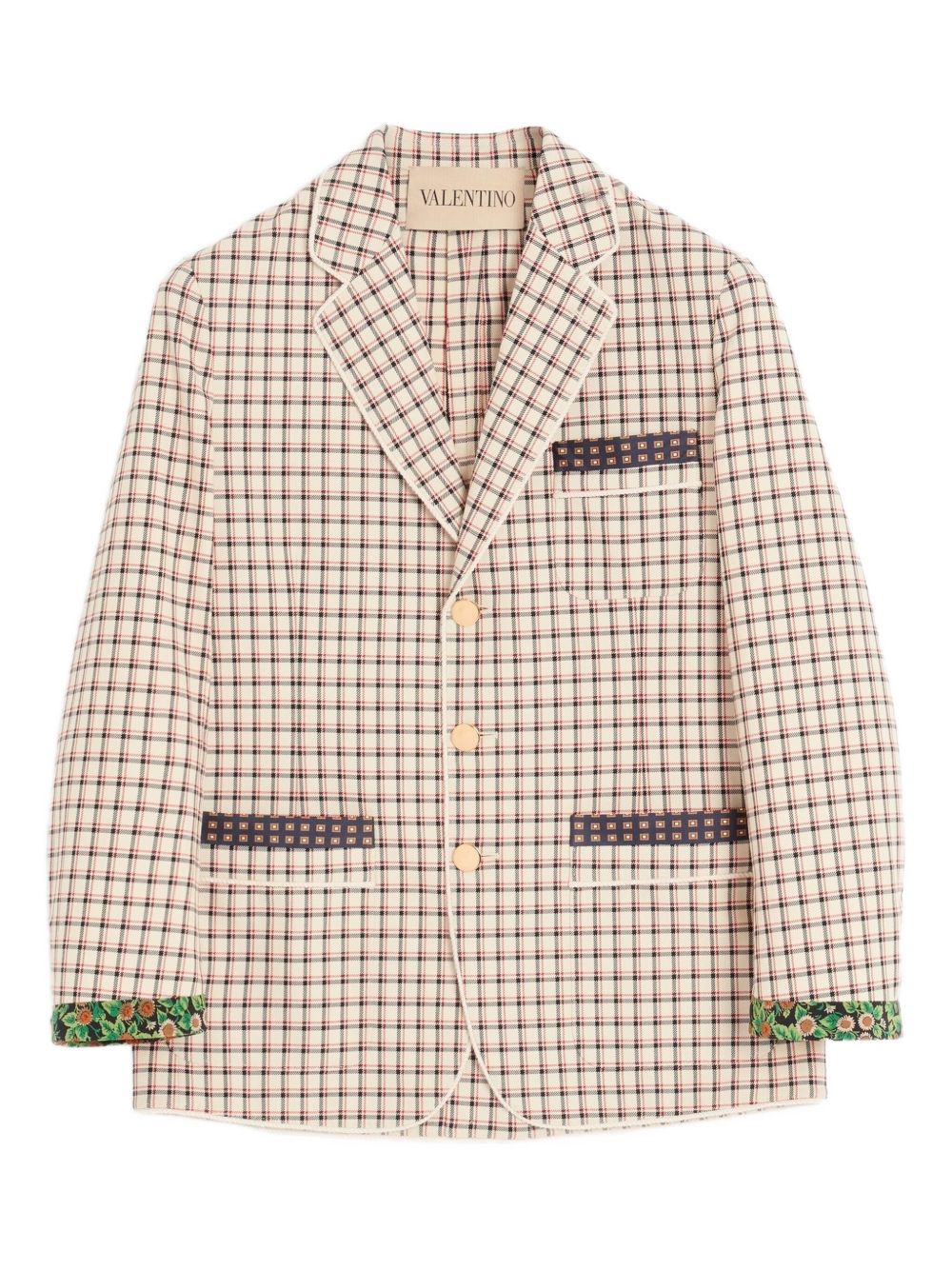 Checked single-breasted blazer - Yellow
