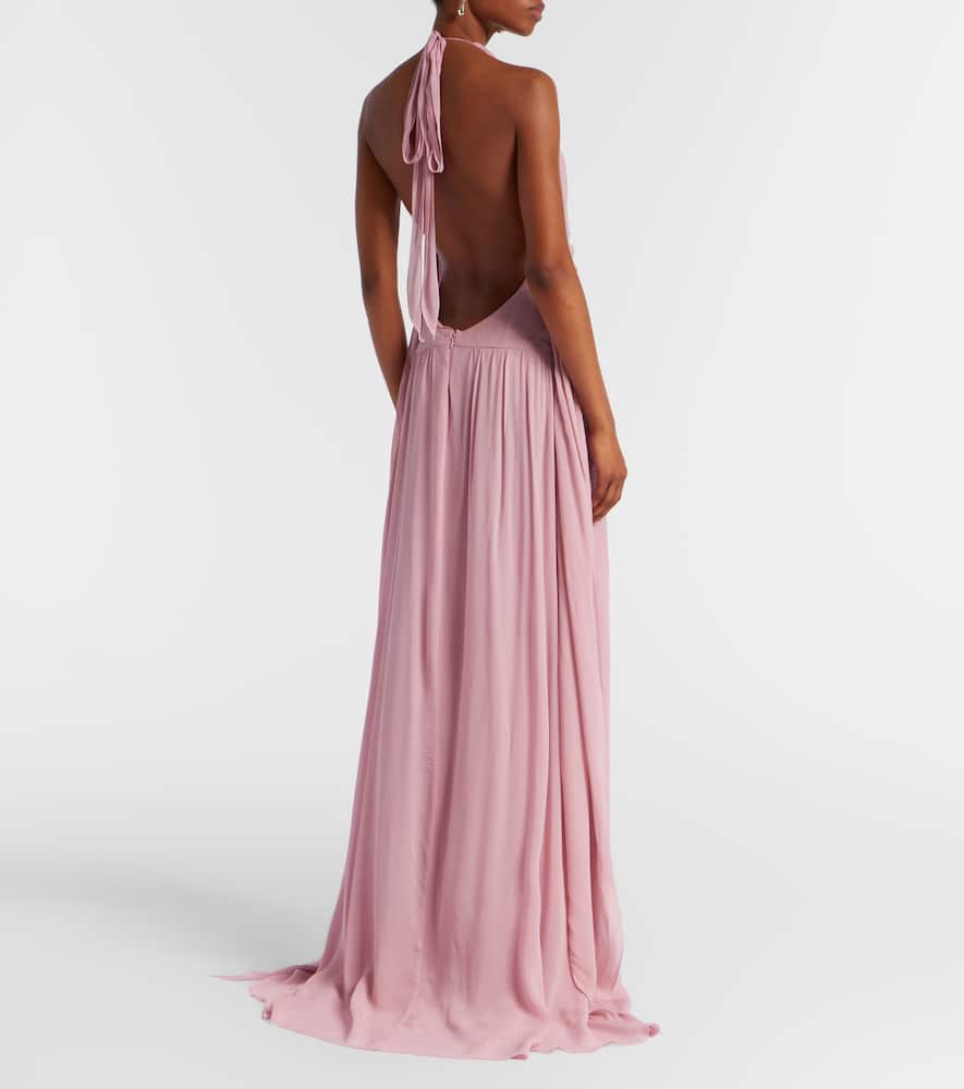 Ruffled georgette gown