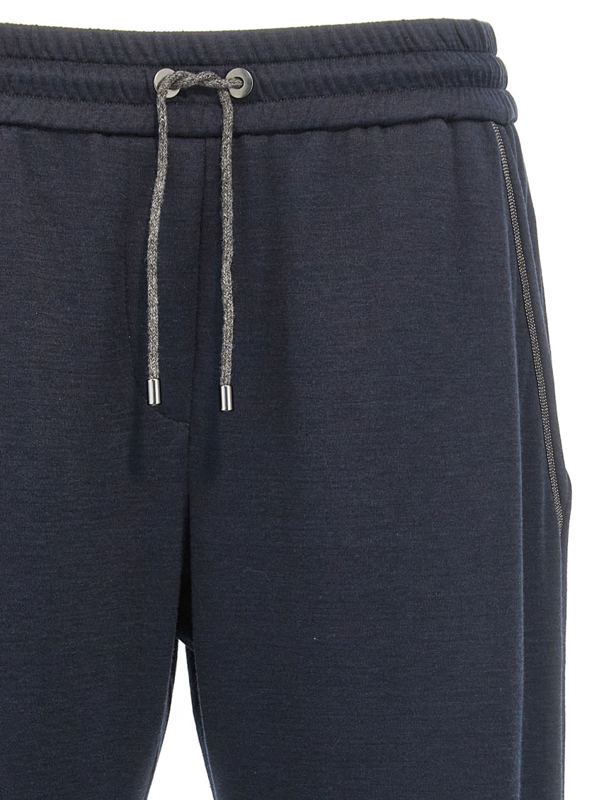 Elasticated straight trousers - Blue
