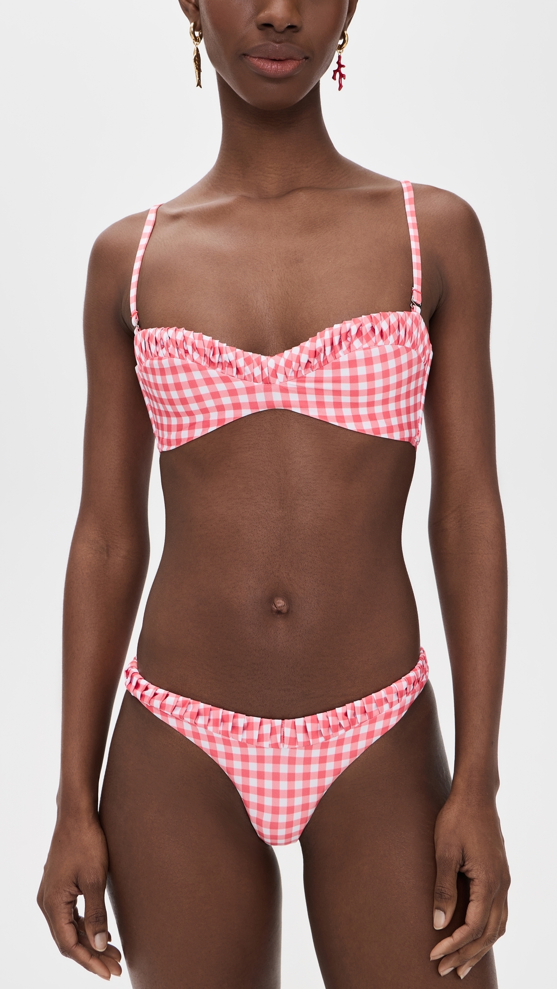 Emmy Bikini Top Sriracha Gingham