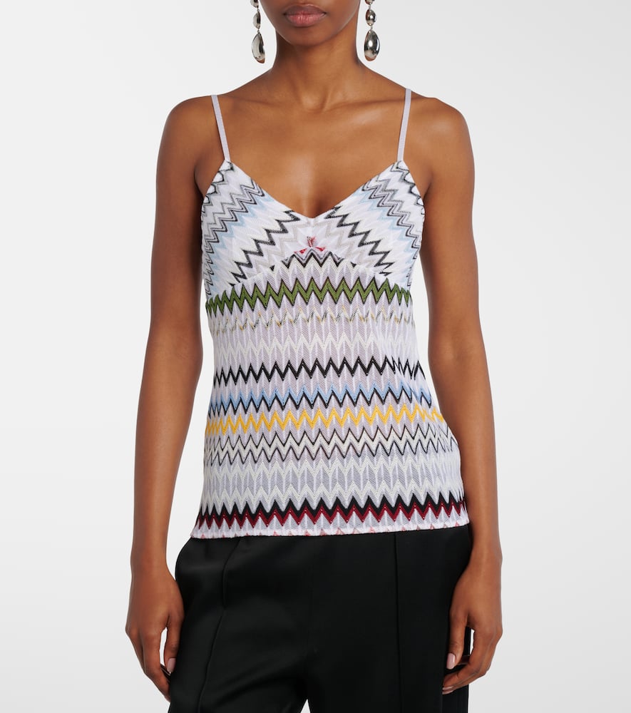 Chevron lamé tank top