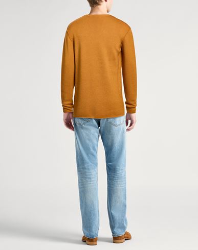 Man Sweater Camel Size L Virgin Wool
