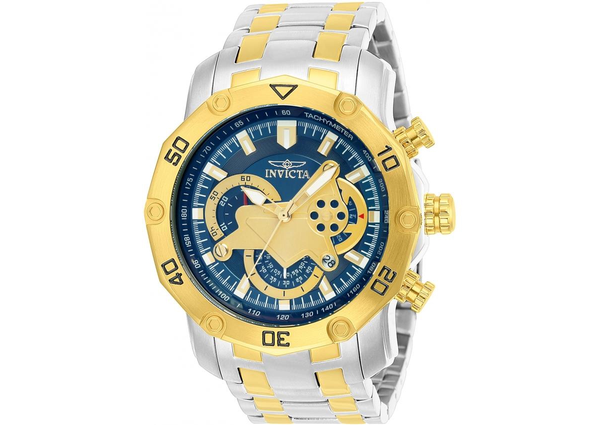 Men's 22762 Pro Diver Quartz Multifunction Dial Watch - Gold/white inserts