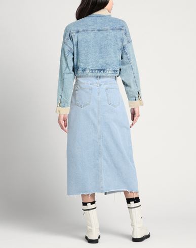 Woman Denim outerwear Blue Size S Cotton, Recycled cotton, Elastane
