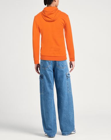 Man Sweatshirt Orange Size S Cotton, Elastane