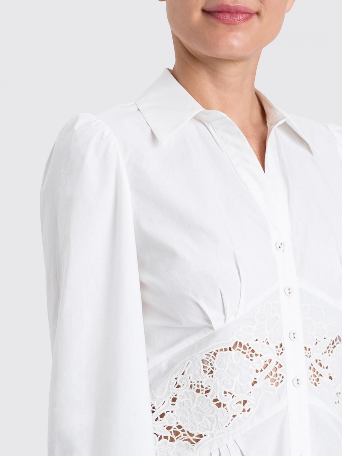 Cotton Chemisier Dress With Macramé Inserts