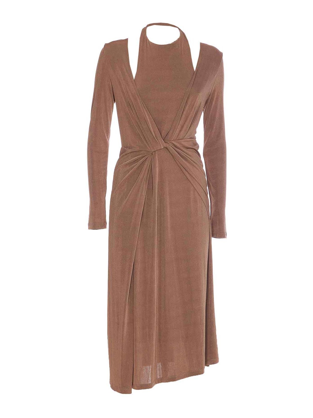 Eleh asymmetric dress - Brown