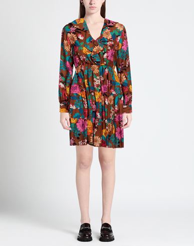 Caliban Woman Mini dress Brown Size 6 Viscose