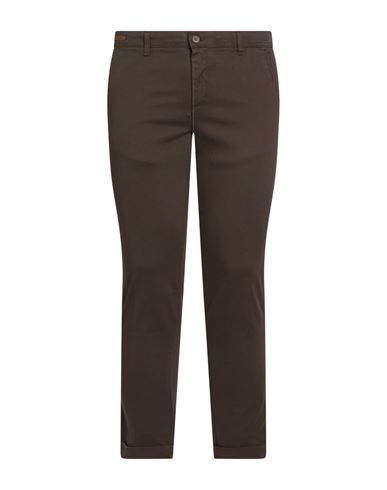 Man Pants Dark brown Size 28 Cotton, Elastane