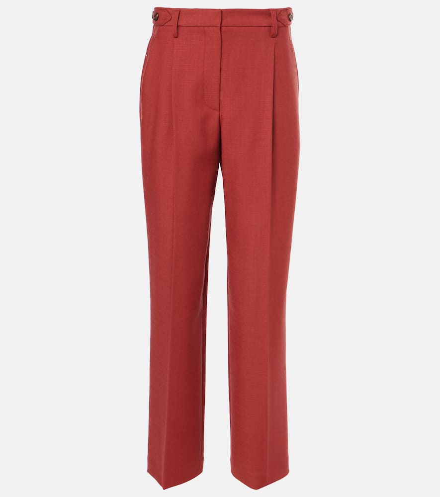 High-rise wool straight pants