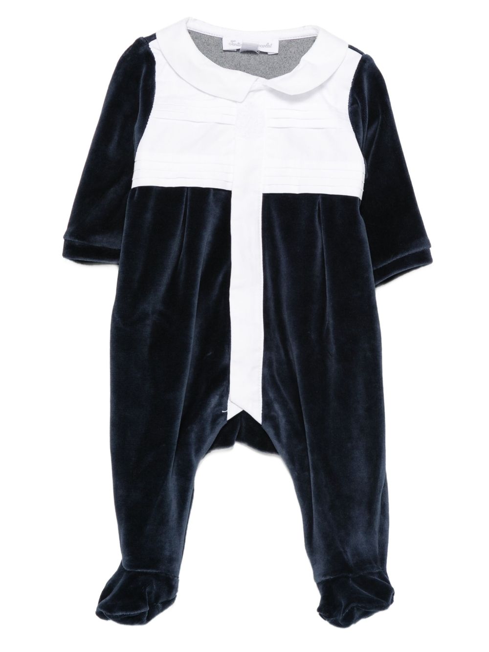Velvet panelled pajamas - Blue