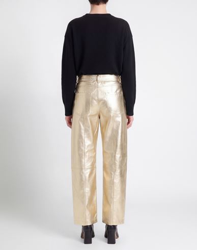 Woman Pants Gold Size S Polyester, Elastane