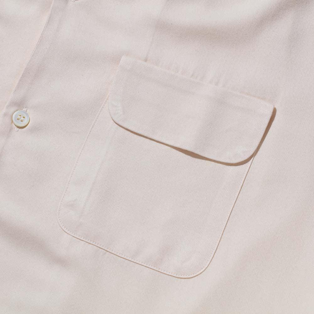 Open Collar Rayon Shirt Ecru