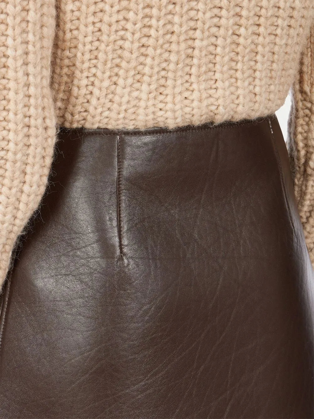 Leather Skirt — Brown