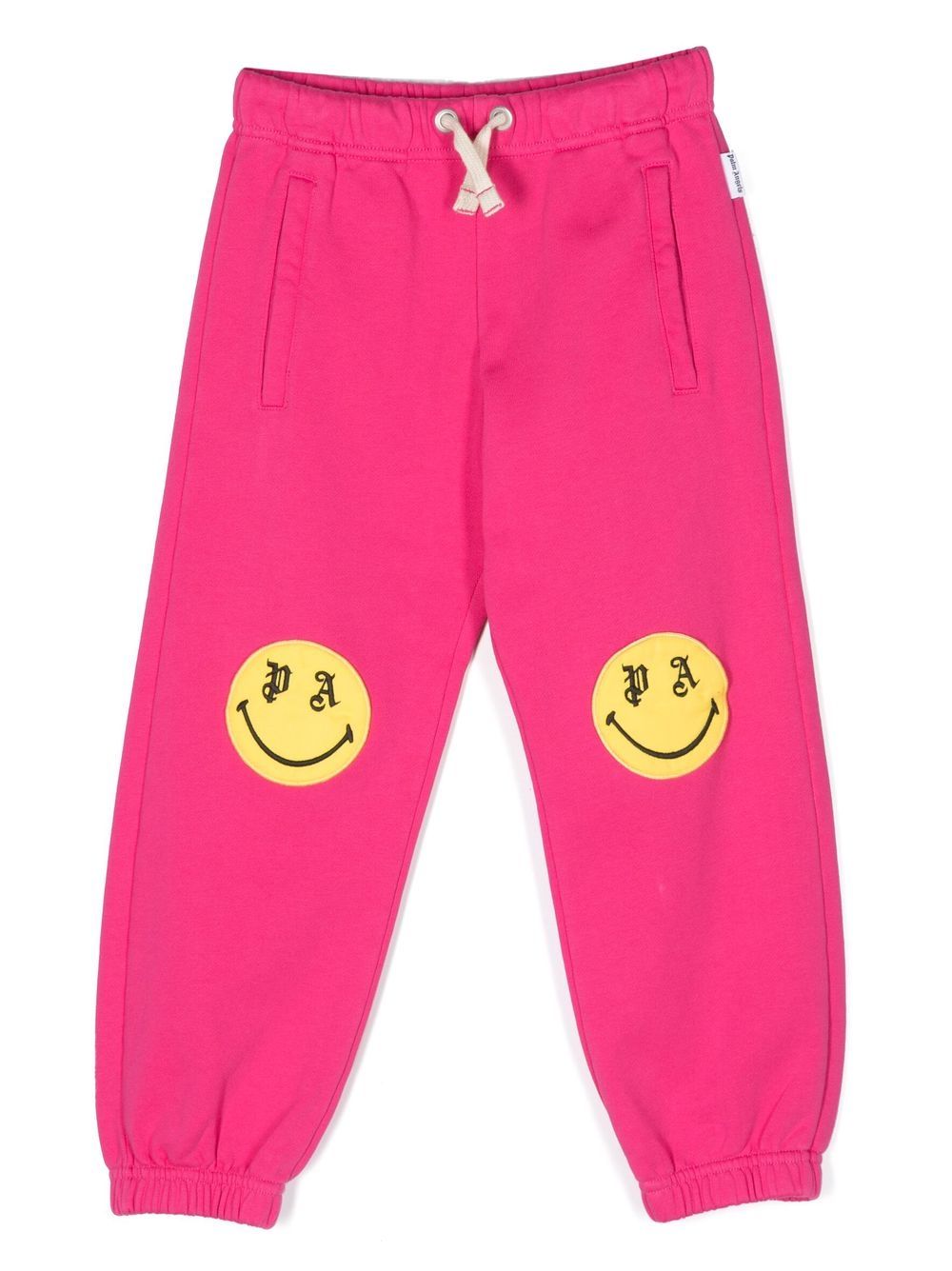 Smiley-print track pants - Pink